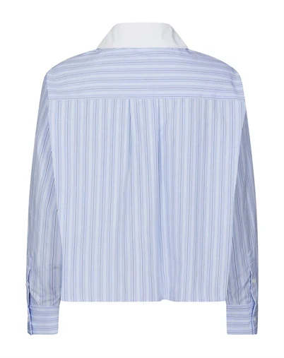Neo Noir - Defia Stripe Skjorte - Ligt Blue Stripe 
